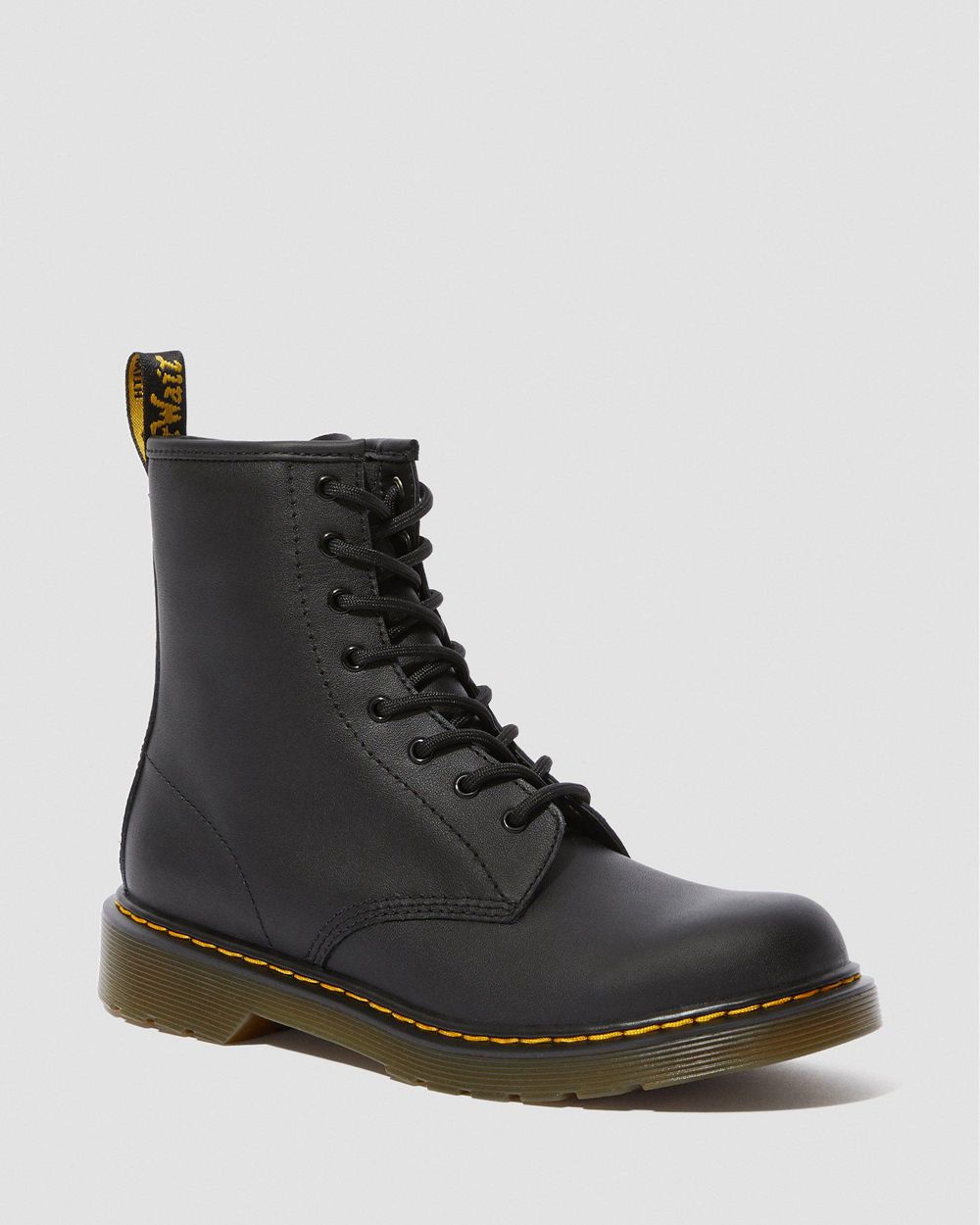 Dr Martens 1460 Softy T Kožené Šnurovacie Topánkylar Detske ( Čierne ) SK 613-TOQEUG